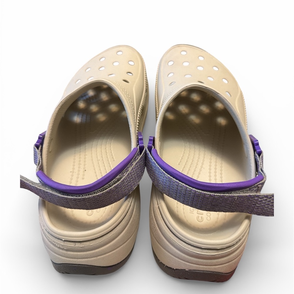 Crocs Unisex Hiker Xscape Clog M6/W8 Bone/Purple Platform Slingback Sandal - Picture 2 of 4